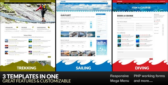 Volare – Trekking, Sailing, Diving WordPress Theme